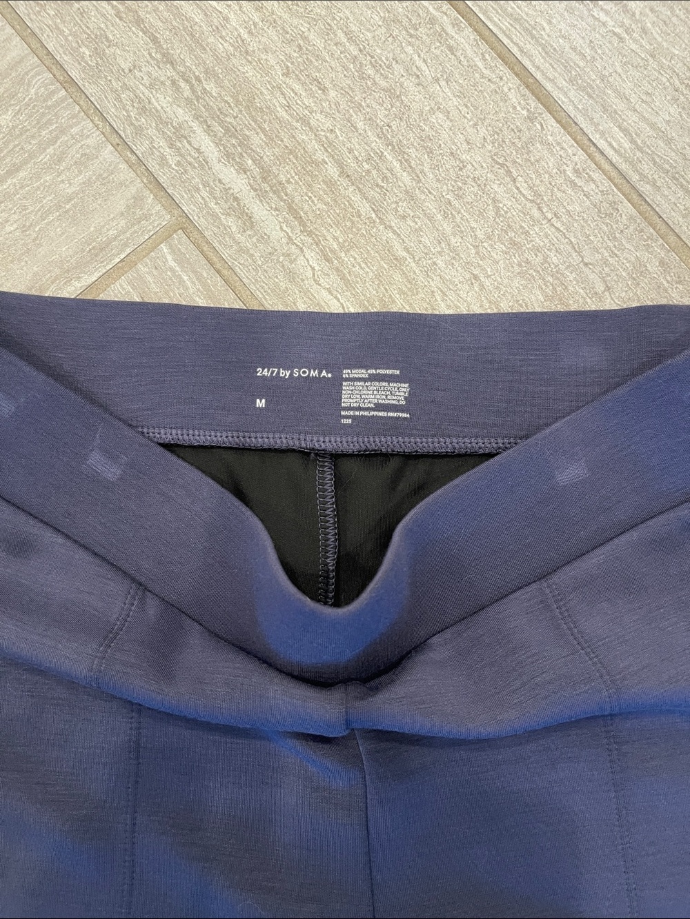 Soma 24/7 Dark Blue Wide-Leg Knit Pants - Picture 3 of 5